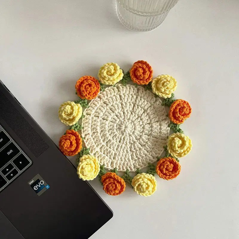 Handmade Crochet Flower Coaster
